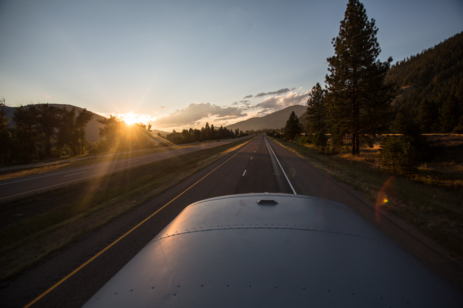 Sunset on the road to Missoula.